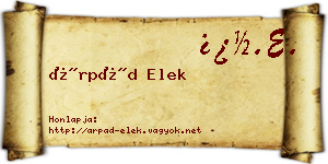 Árpád Elek névjegykártya