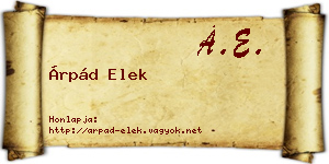 Árpád Elek névjegykártya