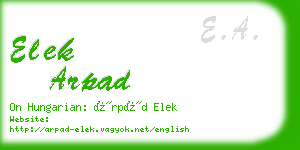 elek arpad business card